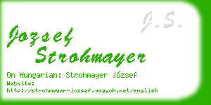 jozsef strohmayer business card