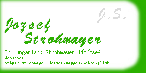 jozsef strohmayer business card